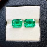 6.27 carat Emerald pair-