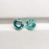 6mm round emerald pair natural , 1.64 cts