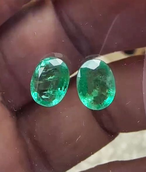 Natural Zambia Emerald pair 2.55 Carat